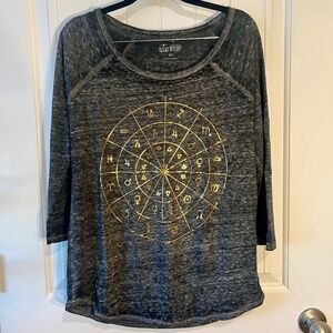 Lucky Brand Women's Gray Long Sleeved Zodiac Shirt